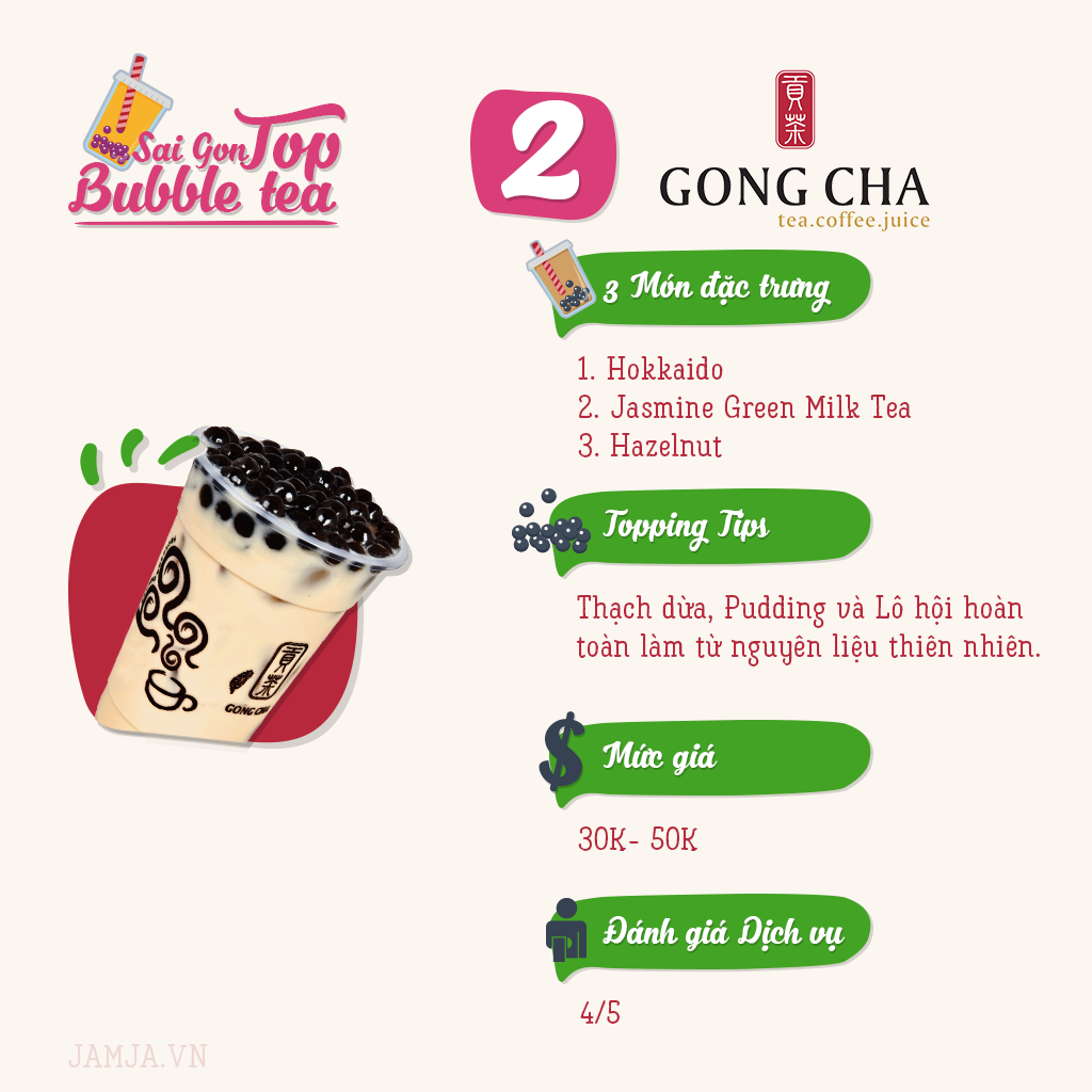 menu gongcha