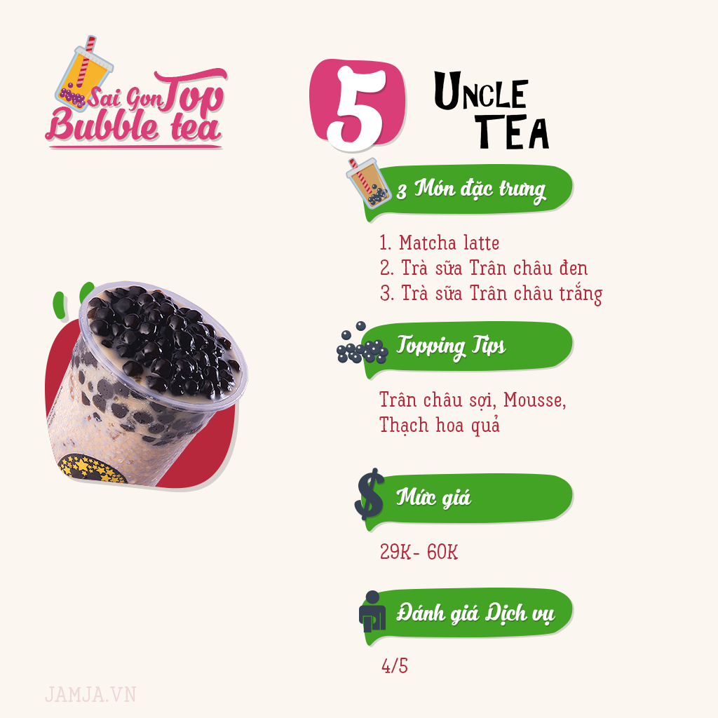 menu uncle tea