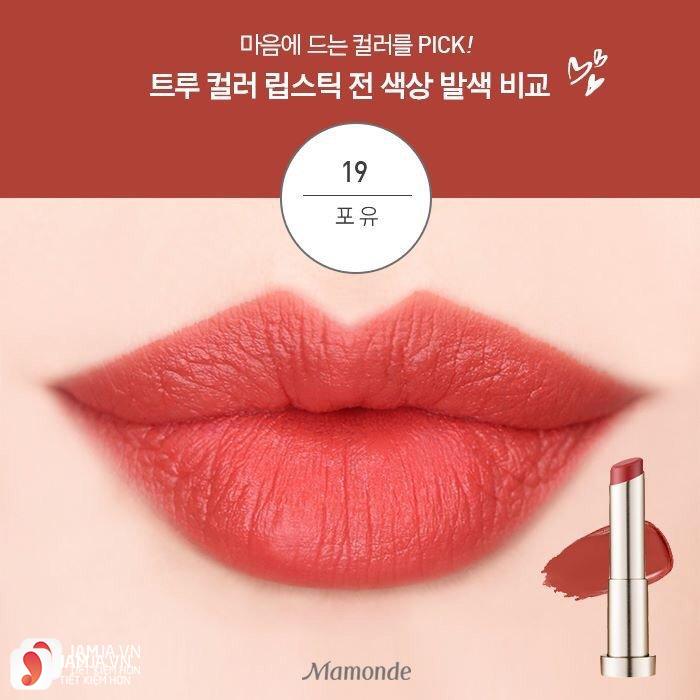 Mamonde True Color Lipstick màu 19 Po Yu