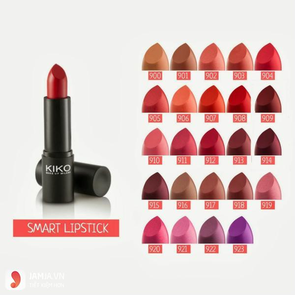 Bảng màu son của Kiko Smart Lipstick