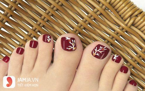 Móng chân giả nail box màu đỏ đô siêu trắng da ( Tặng combo 6 món phụ kiện)  | Lazada.vn