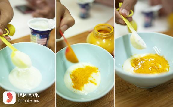 Cách làm kem trắng da body với sữa chua, bột nghệ và mật ong-4