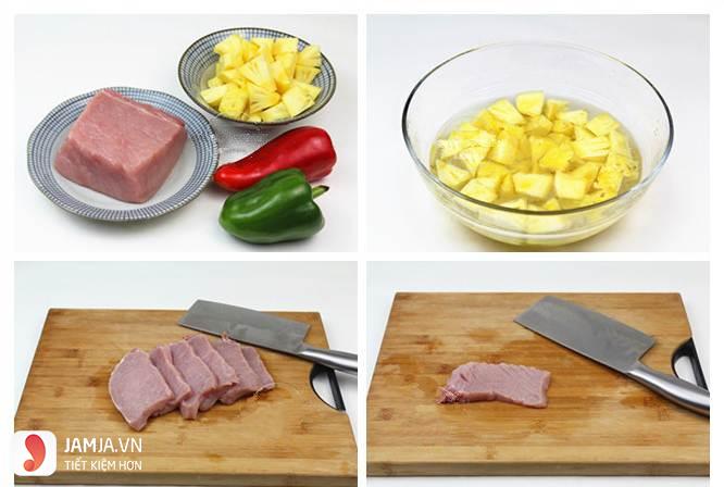 Cách nấu thịt lợn chiên giòn sốt dứa-2
