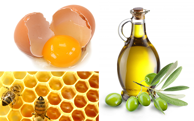 Mặt nạ trứng gà, tinh dầu ô liu, mật ong