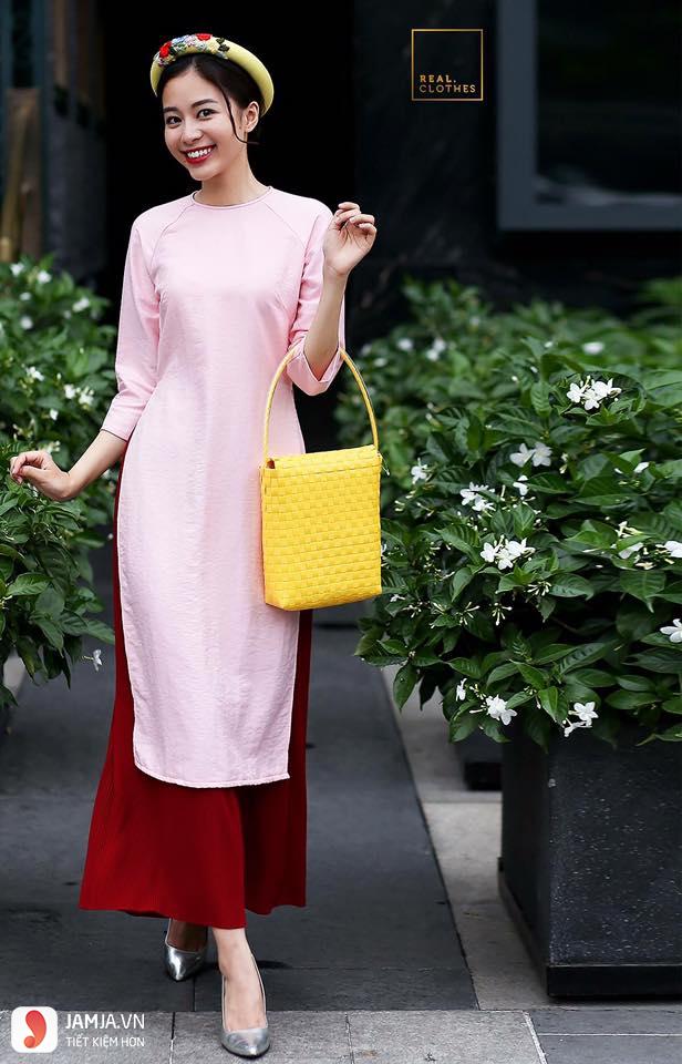 Áo dài nữ truyền thống - Đỏ suông - Trang phục Hoa Mai