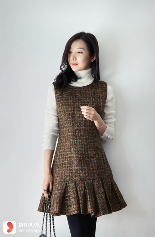 ORDER)- Set áo chân váy dạ Tweed dáng dài Thu Đông 2023 - MixASale