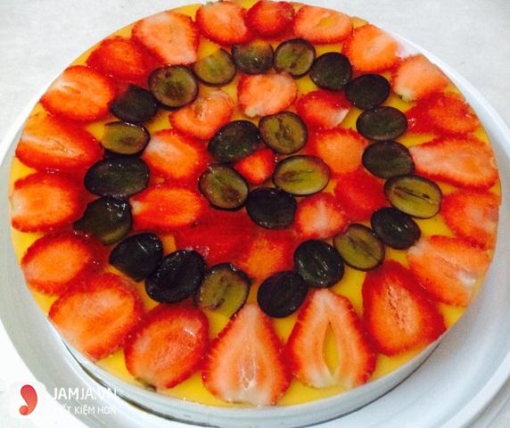 Cách làm bánh sinh nhật rau câu trái cây 5