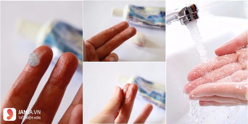 cách tẩy thuốc nhuộm tóc dính trên da bằng kem đánh răng