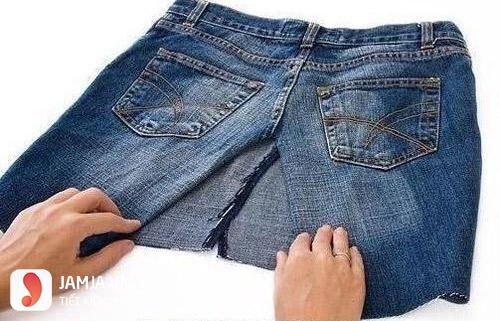 Tái chế quần jeans cũ thành váy 3