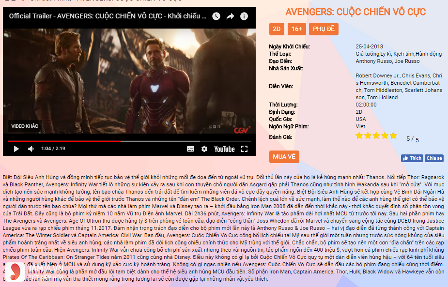 Review phim Avengers: Cuộc chiến vô cực
