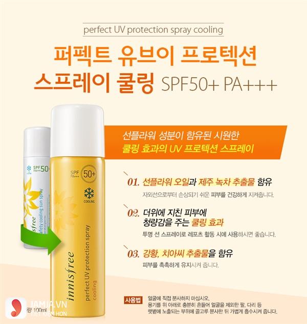 Kem chống nắng Innisfree Perfect UV Protection Spray Cooling 6