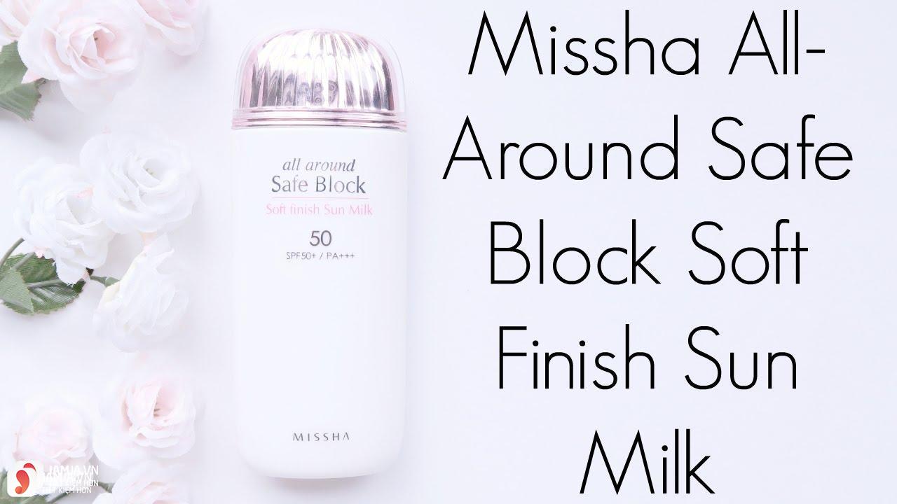 thành phần Missha All Around Safe Block Soft Finish Sun Milk SPF 50 + PA +++