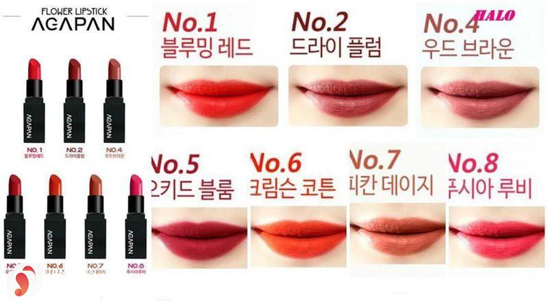 son thỏi Agapan Flower matte lipstick 3