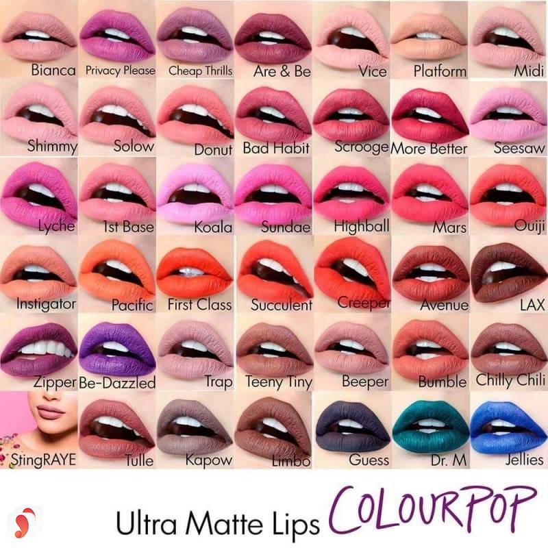 bảng màu son Colourpop Ultra Matte Lip 2