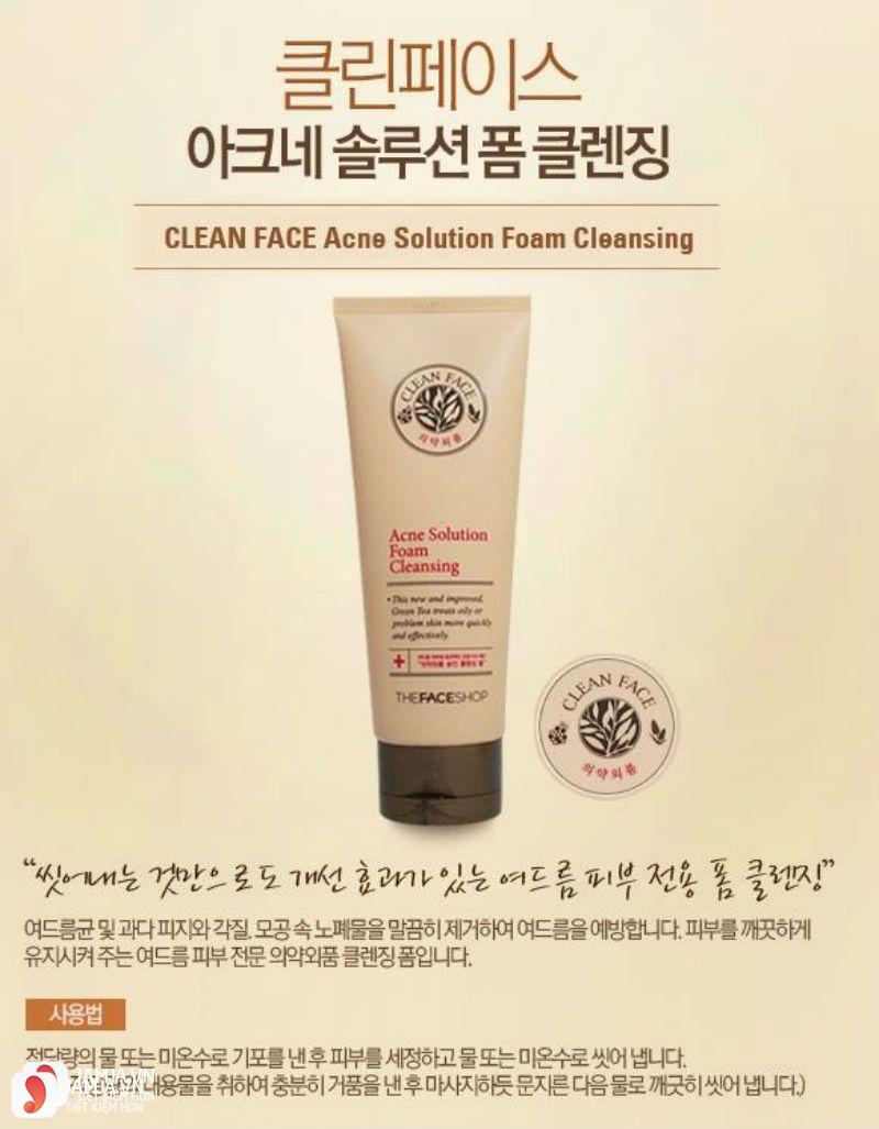 Clean Face Acne Solution Foam Cleansing 1