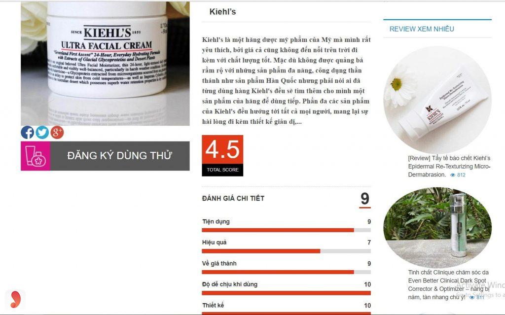 Đánh giá review khách hàng sử dụng kem dưỡng ẩm Kiehl's Ultra Facial Cream 2