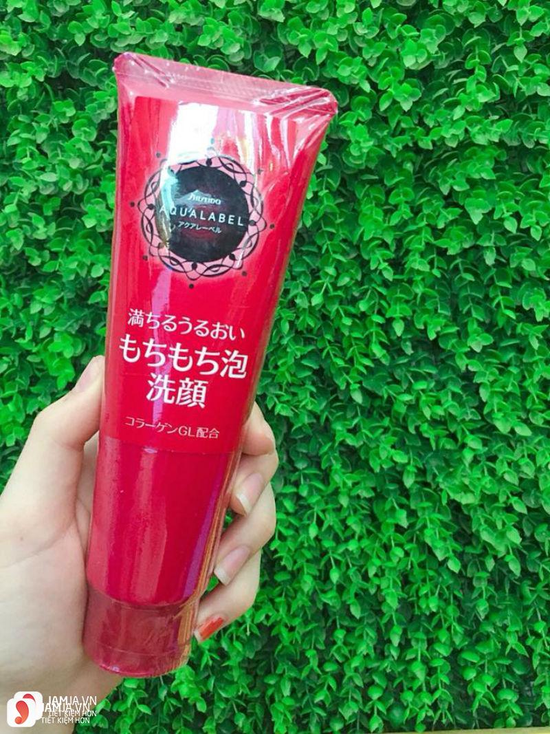 Sữa rửa mặt Shiseido Aqualabel Milky Mousse Foam đỏ 1