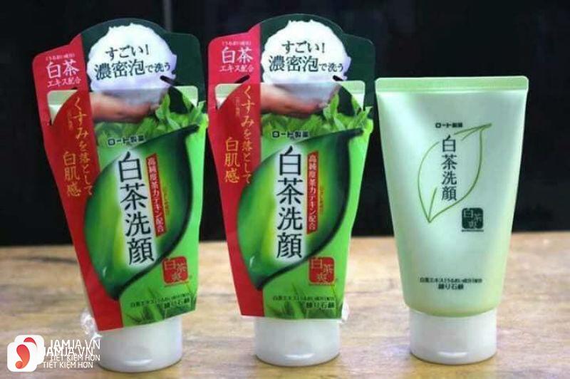 Sữa rửa mặt trà xanh Nhật Rohto Shirochasou Green Tea Foam 6