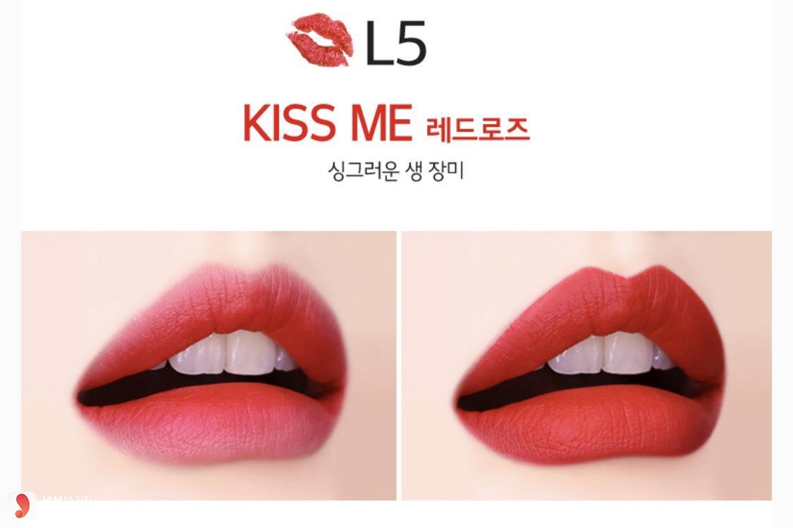 Màu L5 Kiss me – đỏ tươi