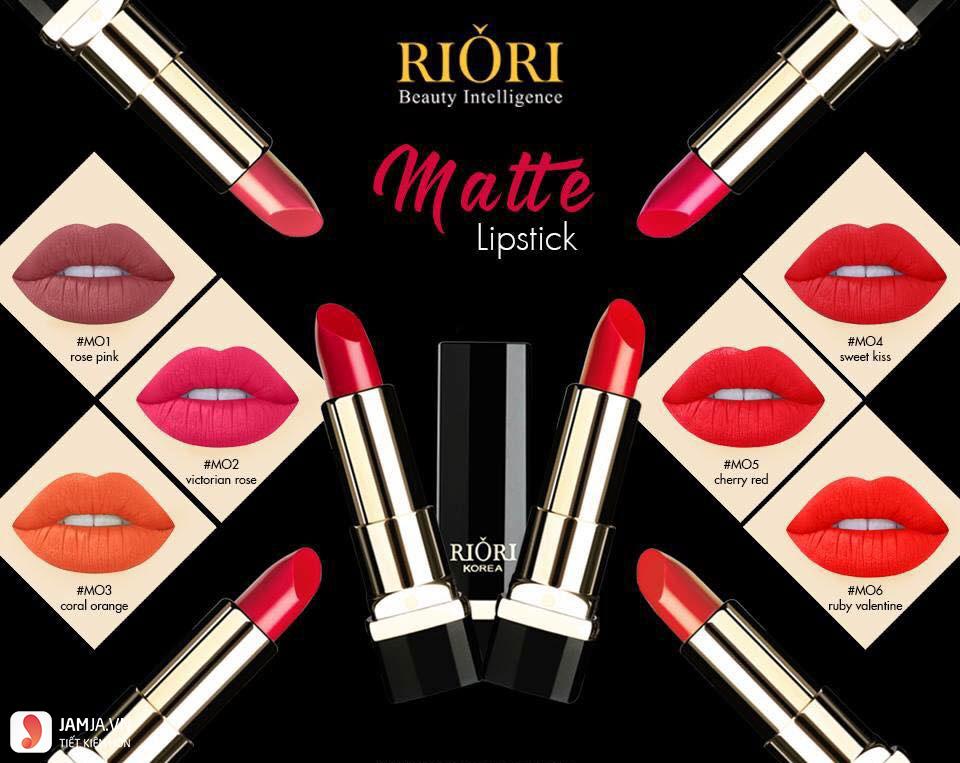 son Riori Matte Lipstick màu nào đẹp