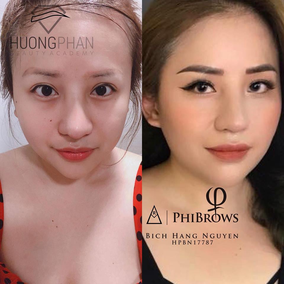 sự thay đổi của khách hàng khi đến thẩm mỹ viện Huong Phan Beauty Academy
